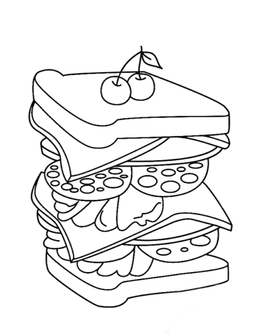 Sandwich  Coloring Page